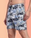 T.T. Men Regular Fit Cotton Polyster Printed Short With Zip Pocket Pack Of 1-Steel Grey