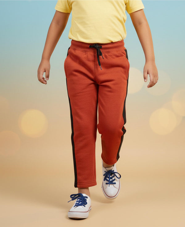 Hiflyers Boys & Girls|Regular Fit|Cotton Fleece Winter Lower|Warm & Soft | Drawstring Waist | Kids Casual Trackpant|Rust