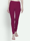 T.T. Women Solid Chudidar Cotton Lycra Cool Leggings -BRIGHT RANE - BURGANDY( Free Size)