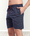 T.T. Men Regular Fit Cotton Polyster Printed Short With Zip Pocket Pack Of 1-Navy