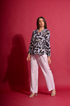 Abstract relax fit shirt with trouser combo