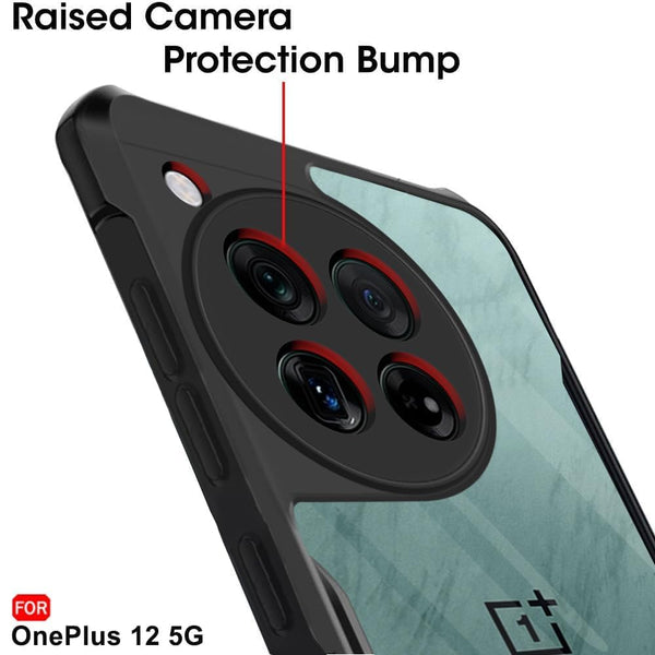 Mobielectro Camera Bump Protection | Slim Stylish 360 Protection Design |Crystal Clear | Shockproof Eagle Back Cover for OnePlus 12 - Black