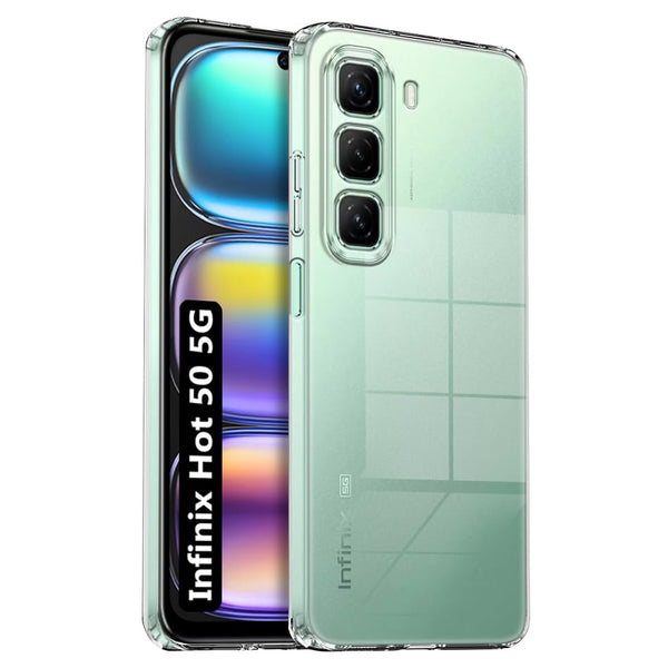 Mobielectro Clear Transparent Shockproof Scratch Resistant Protective Phone Case for Infinix Hot 50 5G