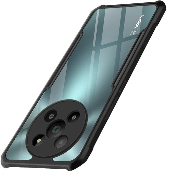 Mobielectro Camera Bump Protection | Slim Stylish 360 Protection Design |Crystal Clear | Shockproof Eagle Back Cover for Lava Agni 2 - Black