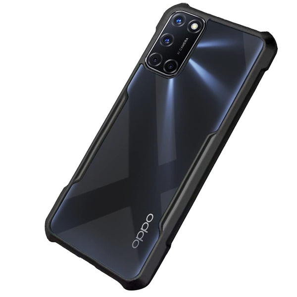 Mobielectro Camera Bump Protection | Slim Stylish 360 Protection Design |Crystal Clear | Shockproof Eagle Back Cover for Oppo A52 - Black