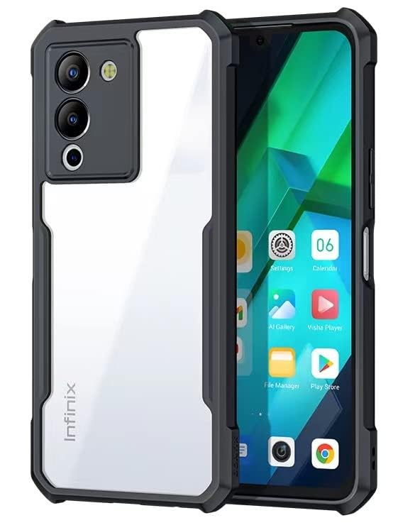 Mobielectro Camera Bump Protection | Slim Stylish 360 Protection Design |Crystal Clear | Shockproof Eagle Back Cover for Infinix Note 12 5G- Black