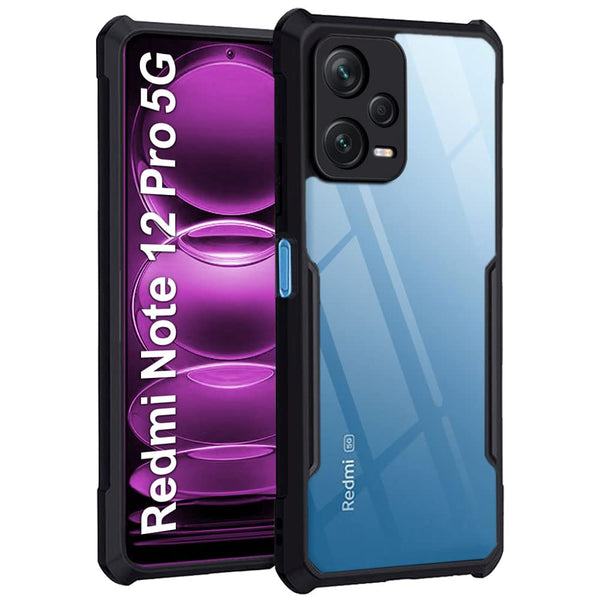 Mobielectro Camera Bump Protection | Slim Stylish 360 Protection Design |Crystal Clear | Shockproof Eagle Back Cover for Mi Note 12 Pro 5G - Black