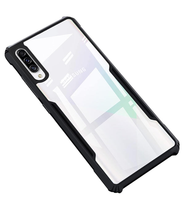 Mobielectro Camera Bump Protection | Slim Stylish 360 Protection Design |Crystal Clear | Shockproof Eagle Back Cover for Samsung A50|A50|A30s - Black