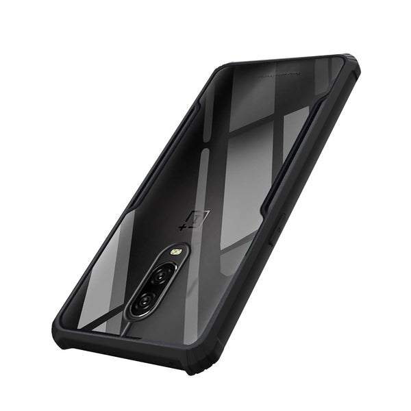 Mobielectro Camera Bump Protection | Slim Stylish 360 Protection Design |Crystal Clear | Shockproof Eagle Back Cover for OnePlus 7 | OnePlus 6T - Black