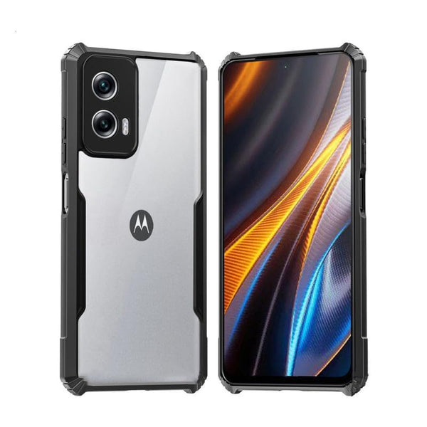 Mobielectro Camera Bump Protection | Slim Stylish 360 Protection Design |Crystal Clear | Shockproof Eagle Back Cover for Moto G24 Power - Black