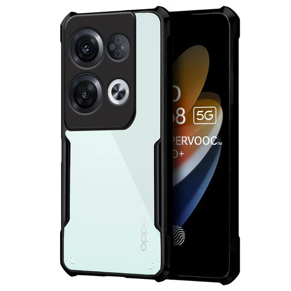 Mobielectro Camera Bump Protection | Slim Stylish 360 Protection Design |Crystal Clear | Shockproof Eagle Back Cover for Oppo RENO 8 Pro 5G - Black