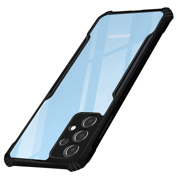 Mobielectro Camera Bump Protection | Slim Stylish 360 Protection Design |Crystal Clear | Shockproof Eagle Back Cover for Samsung A53 - Black