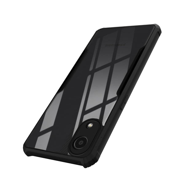 Mobielectro Camera Bump Protection | Slim Stylish 360 Protection Design |Crystal Clear | Shockproof Eagle Back Cover for Samsung A03 CORE- Black