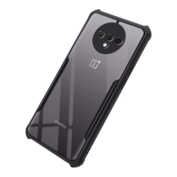 Mobielectro Camera Bump Protection | Slim Stylish 360 Protection Design |Crystal Clear | Shockproof Eagle Back Cover for OnePlus 7T - Black