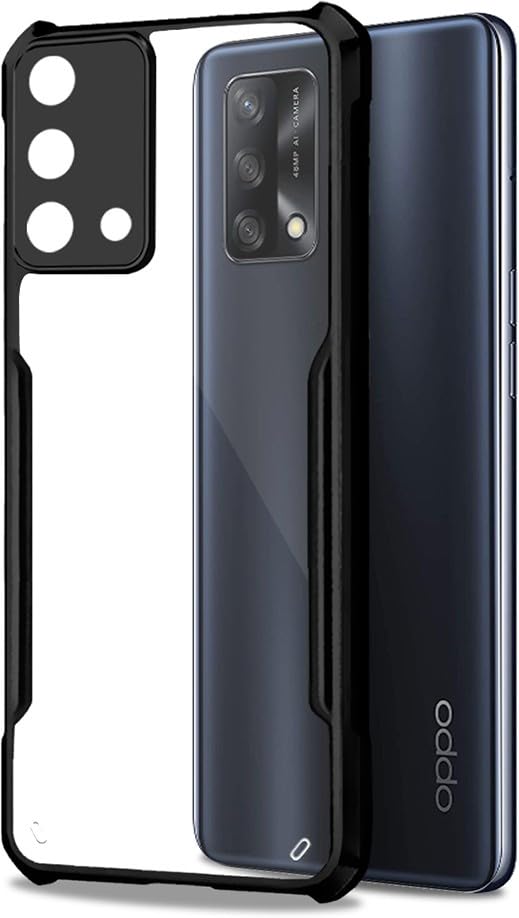 Mobielectro Camera Bump Protection | Slim Stylish 360 Protection Design |Crystal Clear | Shockproof Eagle Back Cover for Oppo F19 - Black
