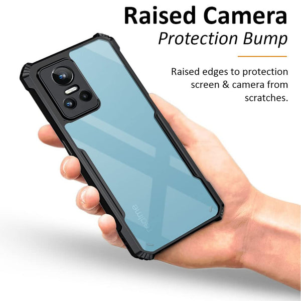 Mobielectro Camera Bump Protection | Slim Stylish 360 Protection Design |Crystal Clear | Shockproof Eagle Back Cover for Realme GT NEO 3 5G - Black
