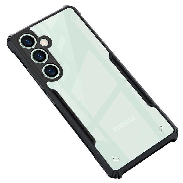 Mobielectro Camera Bump Protection | Slim Stylish 360 Protection Design |Crystal Clear | Shockproof Eagle Back Cover for Samsung S24 FE- Black