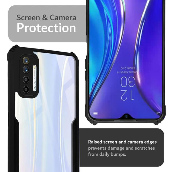 Mobielectro Camera Bump Protection | Slim Stylish 360 Protection Design |Crystal Clear | Shockproof Eagle Back Cover for Realme X2 |Realme XT - Black