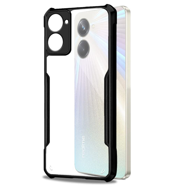 Mobielectro Camera Bump Protection | Slim Stylish 360 Protection Design |Crystal Clear | Shockproof Eagle Back Cover for Realme 10 Pro 5G - Black