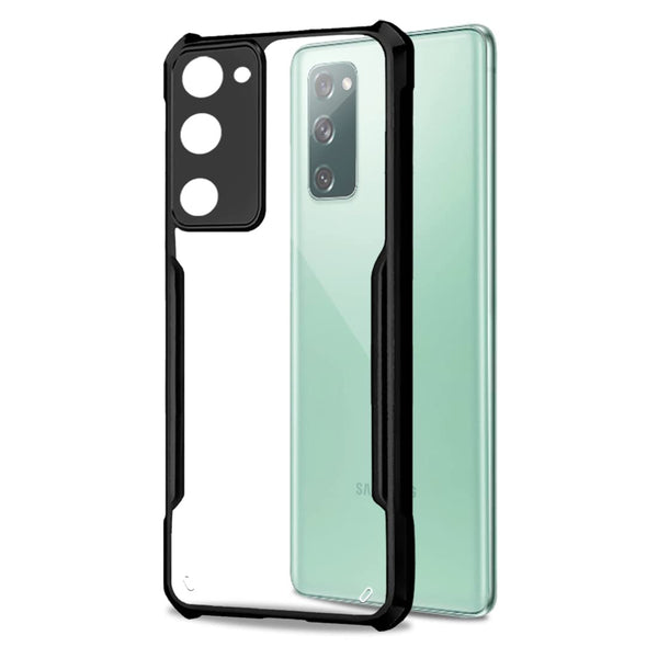 Mobielectro Camera Bump Protection | Slim Stylish 360 Protection Design |Crystal Clear | Shockproof Eagle Back Cover for Samsung S20FE5G - Black