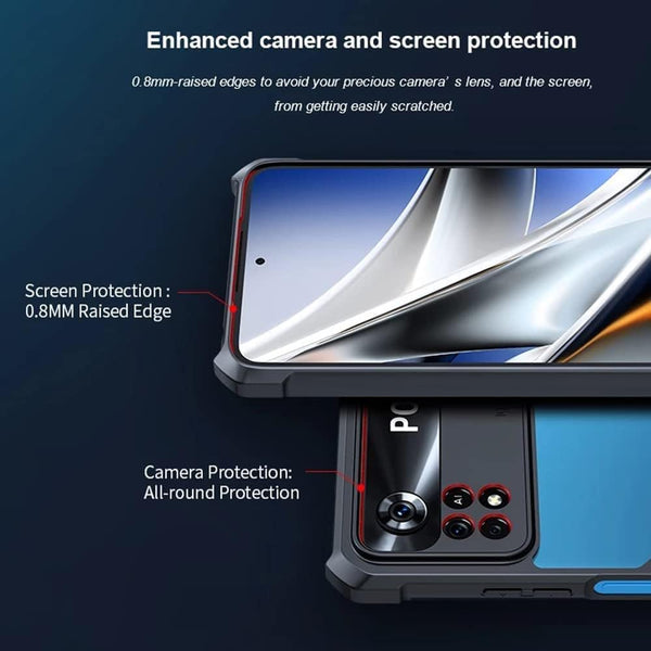 Mobielectro Camera Bump Protection | Slim Stylish 360 Protection Design |Crystal Clear | Shockproof Eagle Back Cover for Mi POCO X4 Pro 5G - Black