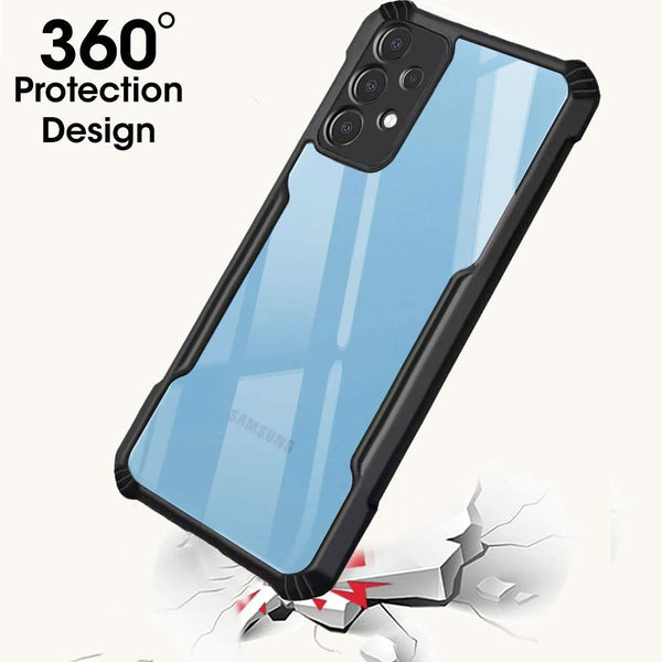 Mobielectro Camera Bump Protection | Slim Stylish 360 Protection Design |Crystal Clear | Shockproof Eagle Back Cover for Samsung A53 - Black