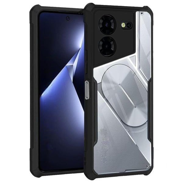 Mobielectro Camera Bump Protection | Slim Stylish 360 Protection Design |Crystal Clear | Shockproof Eagle Back Cover for Tecno Pova 5 Pro 5G - Black