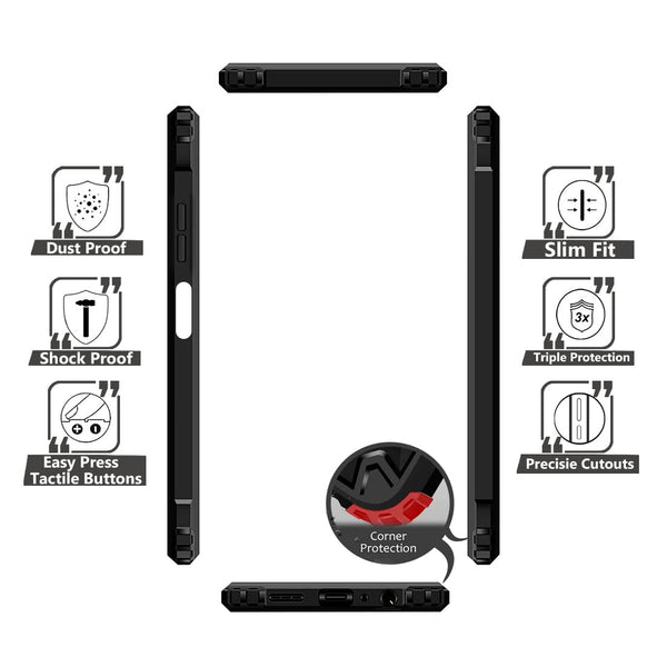 Mobielectro Camera Bump Protection | Slim Stylish 360 Protection Design |Crystal Clear | Shockproof Eagle Back Cover for Realme C33 - Black