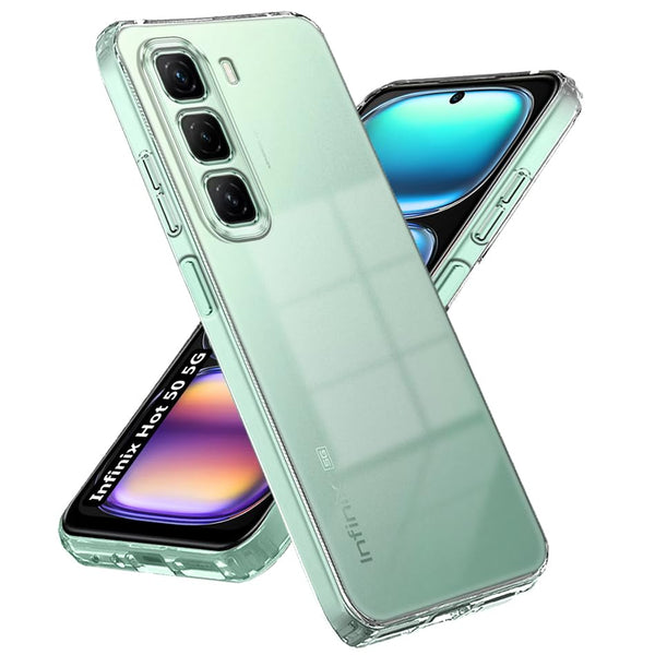 Mobielectro Clear Transparent Shockproof Scratch Resistant Protective Phone Case for Infinix Hot 50 5G