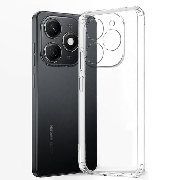 Mobielectro Clear Transparent Shockproof Scratch Resistant Protective Phone Case for Tecno Spark 20 4G