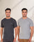 HiFlyers Men Slim Fit Solid Pack Of 2 Premium Rn T-Shirt Grey-Anthra