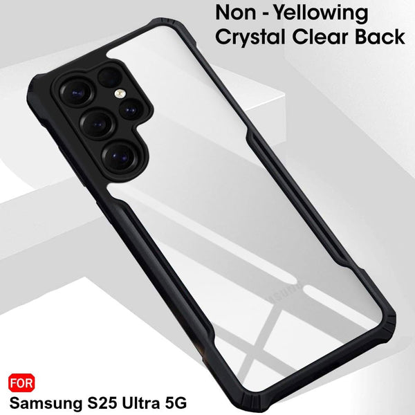 Mobielectro Camera Bump Protection | Slim Stylish 360 Protection Design |Crystal Clear | Shockproof Eagle Back Cover for Samsung S25 ULTRA- Black