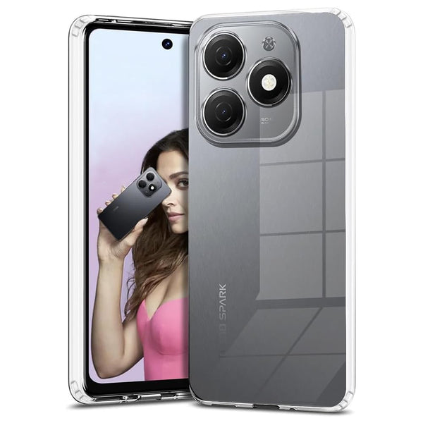 Mobielectro Clear Transparent Shockproof Scratch Resistant Protective Phone Case for Tecno Spark 20 4G