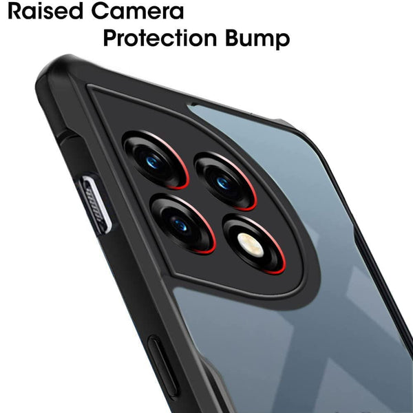 Mobielectro Camera Bump Protection | Slim Stylish 360 Protection Design |Crystal Clear | Shockproof Eagle Back Cover for OnePlus 11R - Black