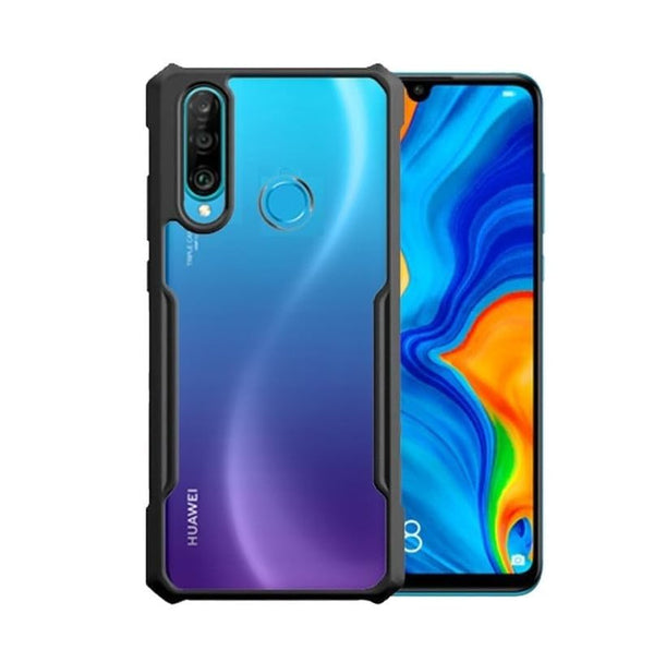 Mobielectro Camera Bump Protection | Slim Stylish 360 Protection Design |Crystal Clear | Shockproof Eagle Back Cover for Honor P30 Lite- Black