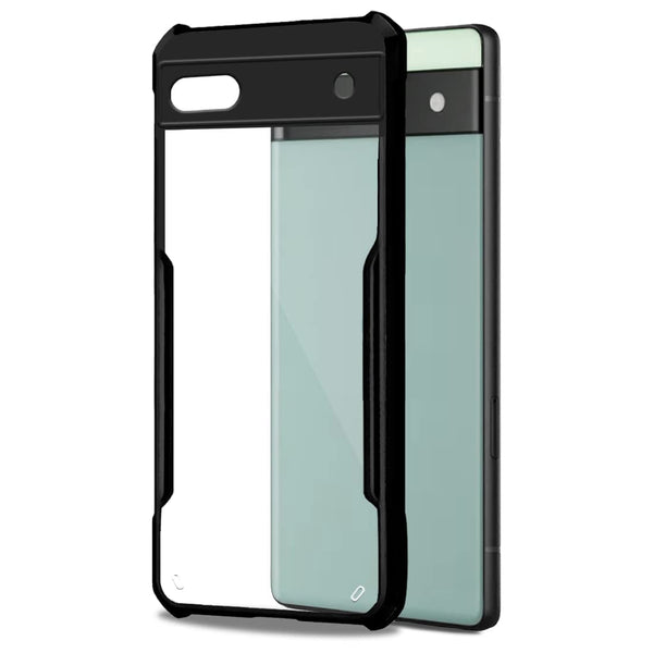 Mobielectro Camera Bump Protection | Slim Stylish 360 Protection Design |Crystal Clear | Shockproof Eagle Back Cover for Pixel 6A - Black