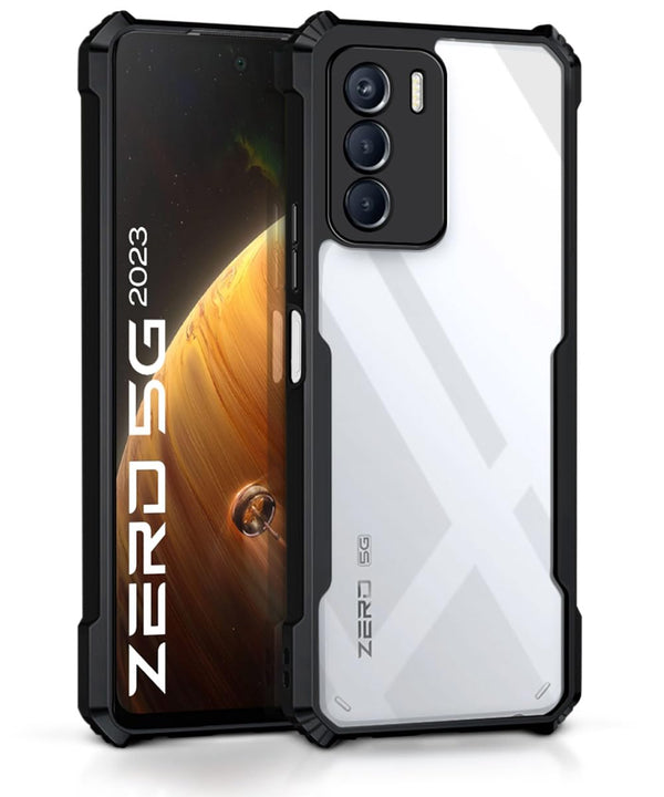 Mobielectro Camera Bump Protection | Slim Stylish 360 Protection Design |Crystal Clear | Shockproof Eagle Back Cover for Infinix ZERO 5G 2023 - Black