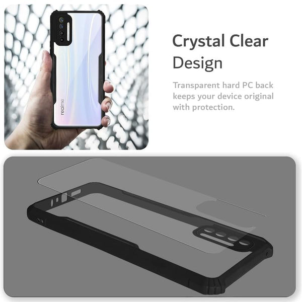 Mobielectro Camera Bump Protection | Slim Stylish 360 Protection Design |Crystal Clear | Shockproof Eagle Back Cover for Realme X2 |Realme XT - Black