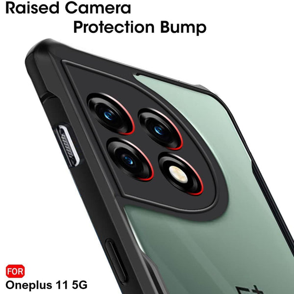 Mobielectro Camera Bump Protection | Slim Stylish 360 Protection Design |Crystal Clear | Shockproof Eagle Back Cover for OnePlus 11 - Black