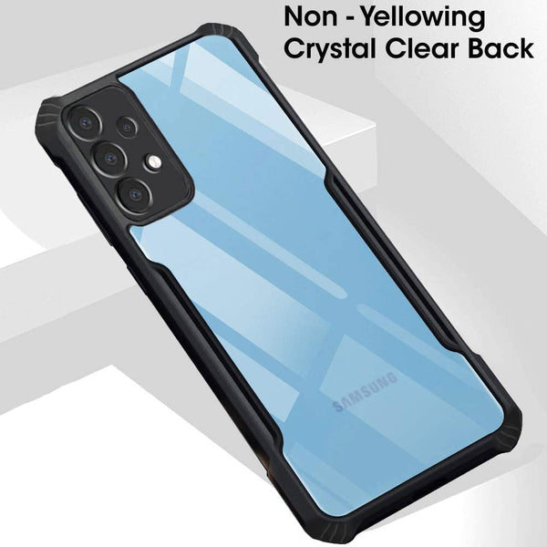 Mobielectro Camera Bump Protection | Slim Stylish 360 Protection Design |Crystal Clear | Shockproof Eagle Back Cover for Samsung A53 - Black
