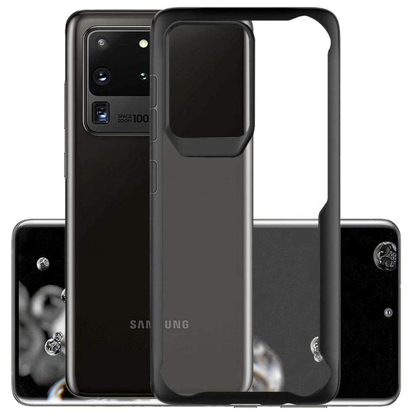 Mobielectro Camera Bump Protection | Slim Stylish 360 Protection Design |Crystal Clear | Shockproof Eagle Back Cover for Samsung S20 ULTRA- Black