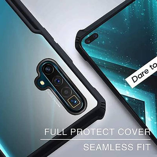 Mobielectro Camera Bump Protection | Slim Stylish 360 Protection Design |Crystal Clear | Shockproof Eagle Back Cover for Realme X3 - Black