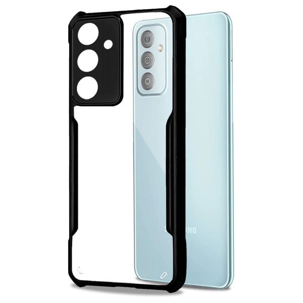 Mobielectro Camera Bump Protection | Slim Stylish 360 Protection Design |Crystal Clear | Shockproof Eagle Back Cover for Samsung F23 5G - Black