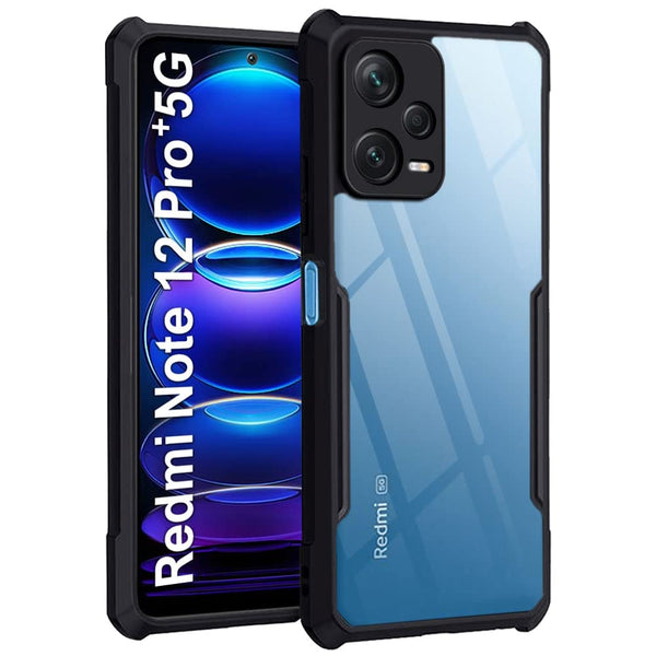 Mobielectro Camera Bump Protection | Slim Stylish 360 Protection Design |Crystal Clear | Shockproof Eagle Back Cover for Mi Note 12 Pro Plus 5G - Black