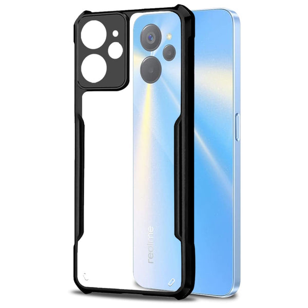 Mobielectro Camera Bump Protection | Slim Stylish 360 Protection Design |Crystal Clear | Shockproof Eagle Back Cover for Realme 9i 5G - Black