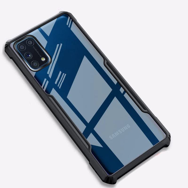 Mobielectro Camera Bump Protection | Slim Stylish 360 Protection Design |Crystal Clear | Shockproof Eagle Back Cover for Samsung M31S - Black