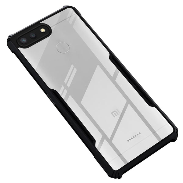Mobielectro Camera Bump Protection | Slim Stylish 360 Protection Design |Crystal Clear | Shockproof Eagle Back Cover for RedMi 6 - Black