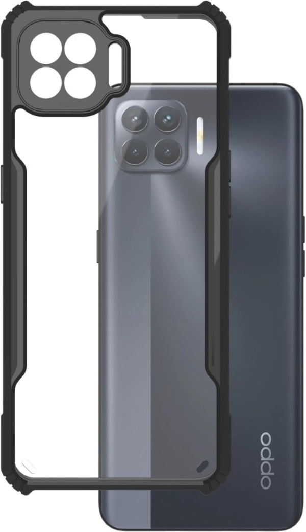 Mobielectro Camera Bump Protection | Slim Stylish 360 Protection Design |Crystal Clear | Shockproof Eagle Back Cover for Oppo F17 Pro - Black