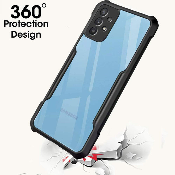 Mobielectro Camera Bump Protection | Slim Stylish 360 Protection Design |Crystal Clear | Shockproof Eagle Back Cover for Samsung A13 4G- Black