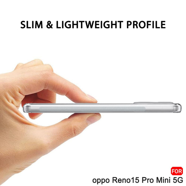 Mobielectro Clear Transparent Shockproof Scratch Resistant Protective Phone Case for Oppo Reno 15 Pro Mini